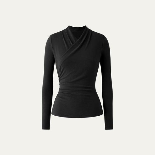 Blusa transpassada de mangas longas e caimento ajustado — Bene Donna — imagem 02