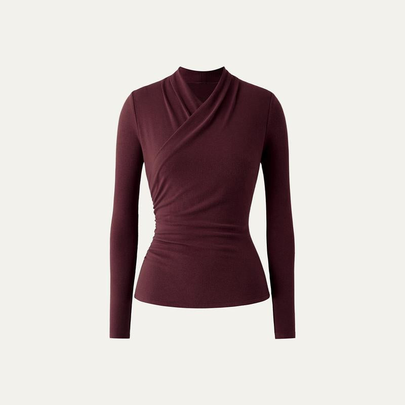 Blusa transpassada de mangas longas e caimento ajustado — Bene Donna — imagem 03