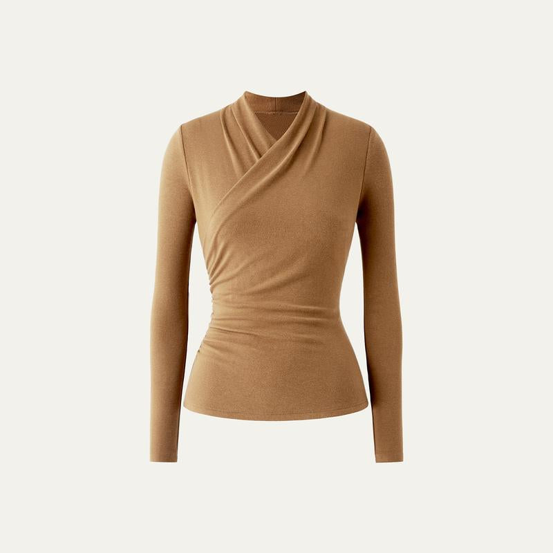 Blusa transpassada de mangas longas e caimento ajustado — Bene Donna — imagem 05