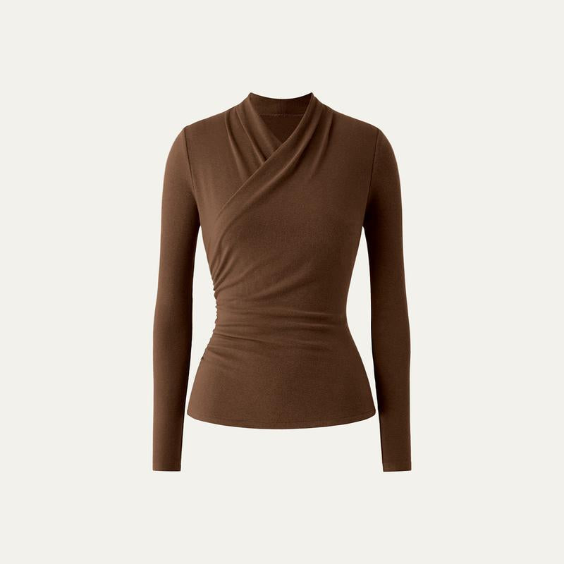 Blusa transpassada de mangas longas e caimento ajustado — Bene Donna — imagem 06