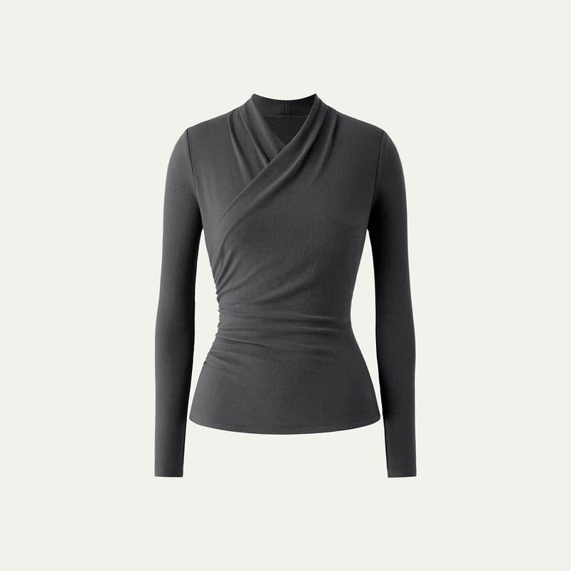Blusa transpassada de mangas longas e caimento ajustado — Bene Donna — imagem 07