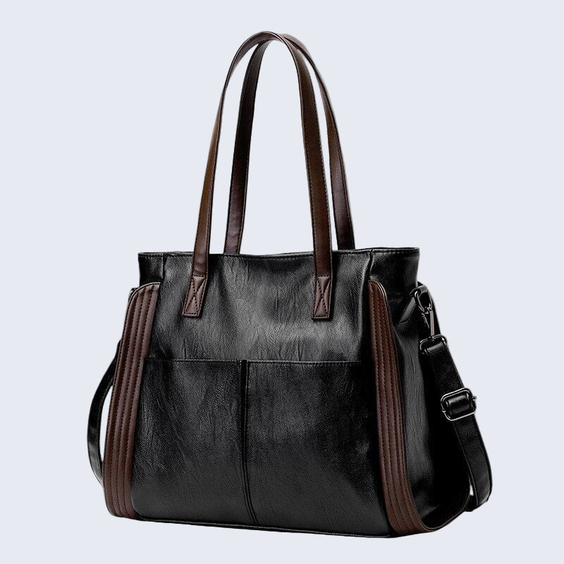 Bolsa de couro sintético ampla com bolsos externos — Bene Donna — imagem 01