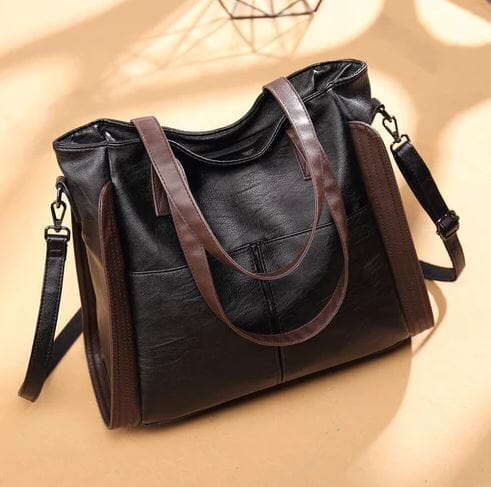 Bolsa de couro sintético ampla com bolsos externos — Bene Donna — imagem 06