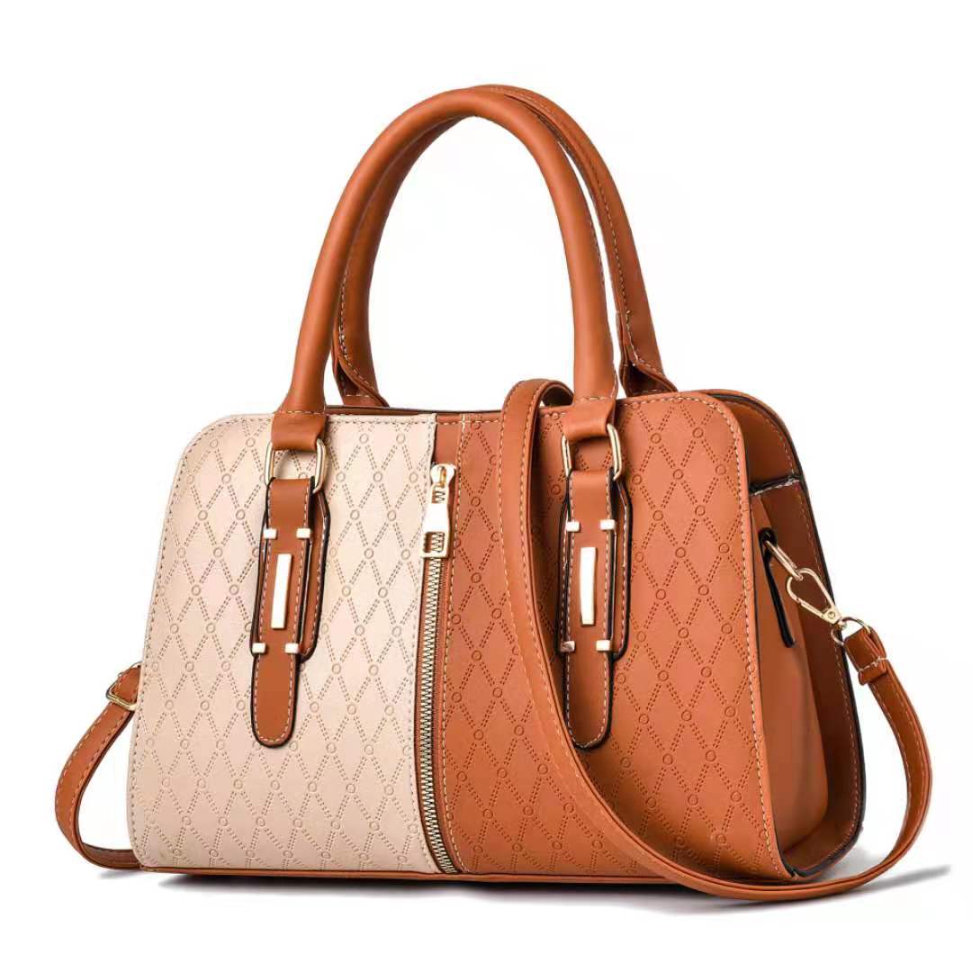 Bolsa de couro sintético bicolor com alças duplas — Bene Donna — imagem 05