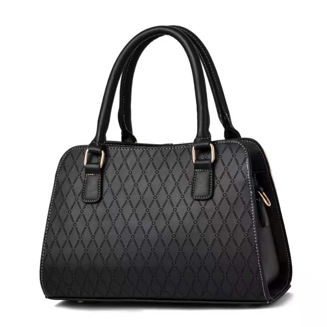 Bolsa de couro sintético bicolor com alças duplas — Bene Donna — imagem 07