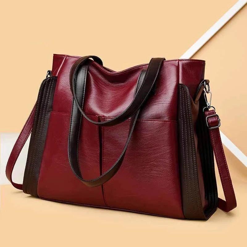 Bolsa de couro sintético clássica com alças longas — Bene Donna — imagem 05