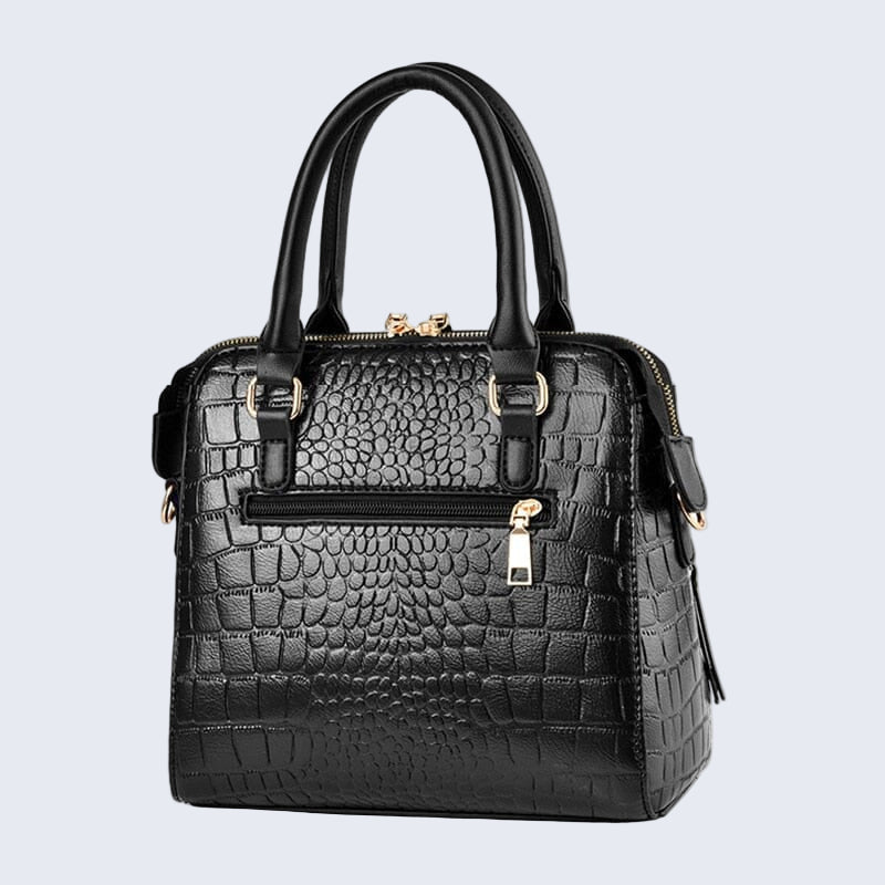 Bolsa de couro sintético com textura croco e alça dupla — Bene Donna — imagem 07