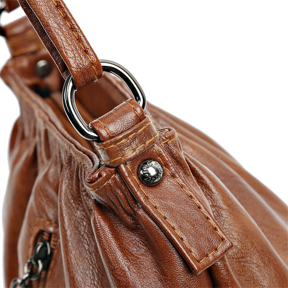 Bolsa de couro sintético compacta com franzido — Bene Donna — imagem 04