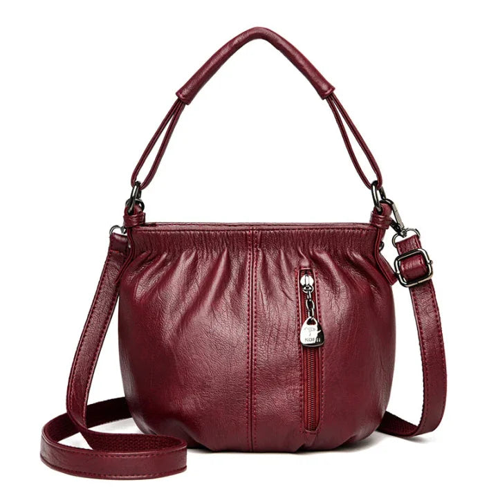 Bolsa de couro sintético compacta com franzido — Bene Donna — imagem 08