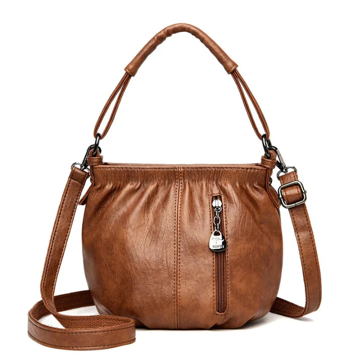 Bolsa de couro sintético compacta com franzido — Bene Donna — imagem 10