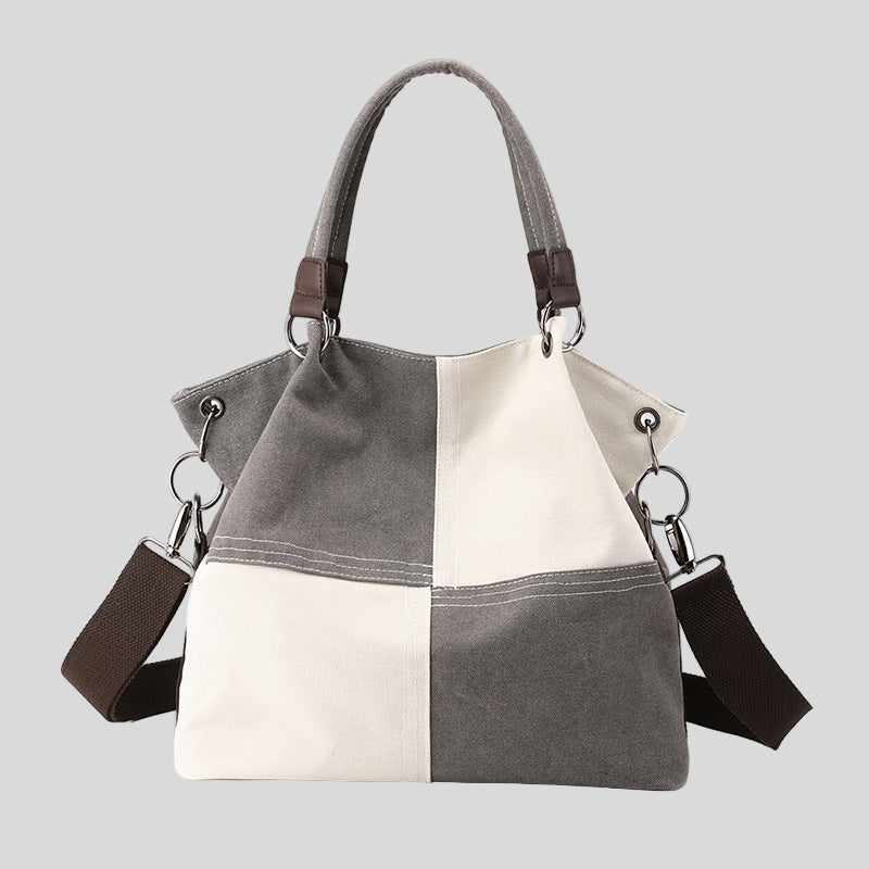 Bolsa de lona bicolor com alça ajustável — Bene Donna — imagem 01