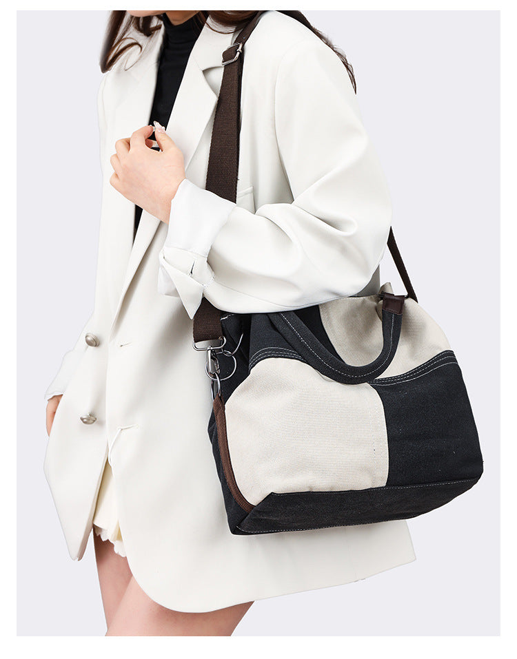 Bolsa de lona bicolor com alça ajustável — Bene Donna — imagem 03
