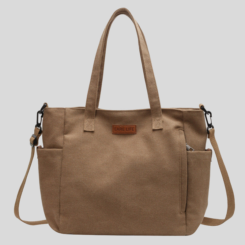 Bolsa de lona com alça dupla e bolso interno — Bene Donna — imagem 01