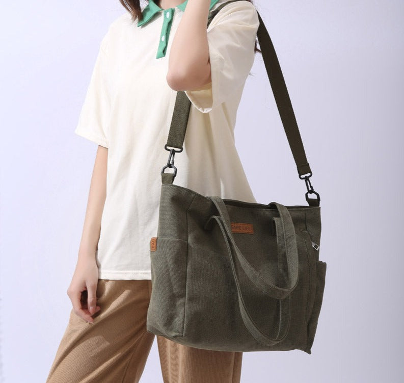 Bolsa de lona com alça dupla e bolso interno — Bene Donna — imagem 03