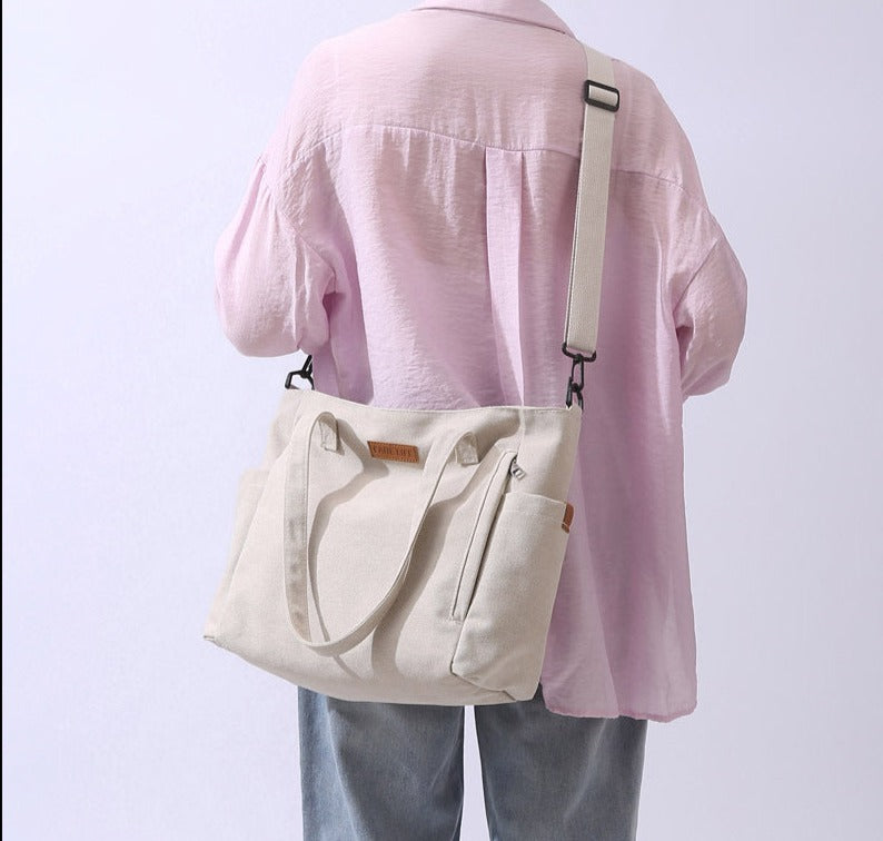 Bolsa de lona com alça dupla e bolso interno — Bene Donna — imagem 04