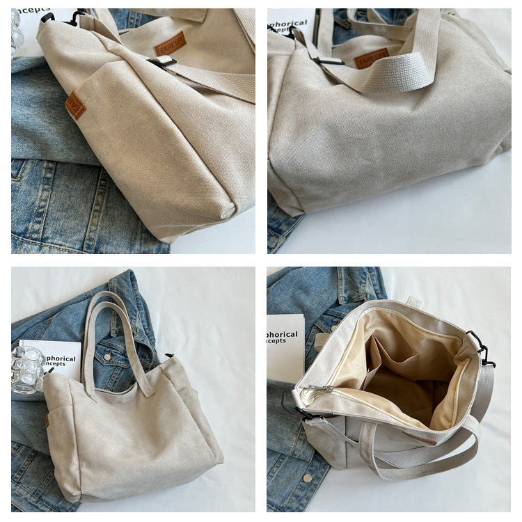 Bolsa de lona com alça dupla e bolso interno — Bene Donna — imagem 05