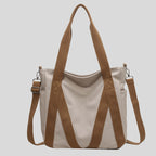 Bolsa de lona com faixas contrastantes e alça regulável — Bene Donna — imagem 01