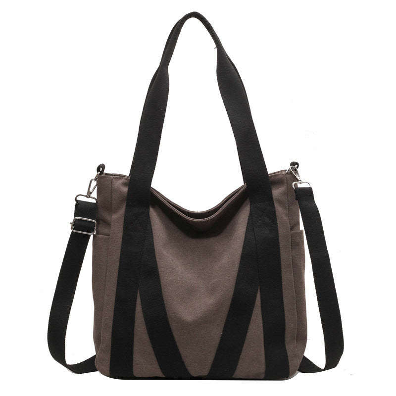 Bolsa de lona com faixas contrastantes e alça regulável — Bene Donna — imagem 08