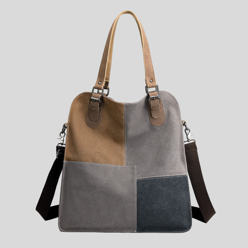 Bolsa de lona com painéis coloridos e alça removível — Bene Donna — imagem 01