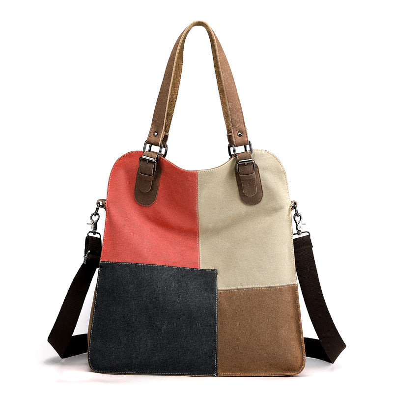 Bolsa de lona com painéis coloridos e alça removível — Bene Donna — imagem 04