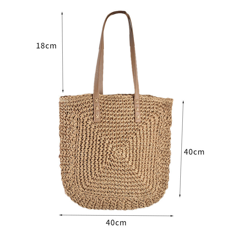 Bolsa de palha com alças de couro sintético — Bene Donna — imagem 05