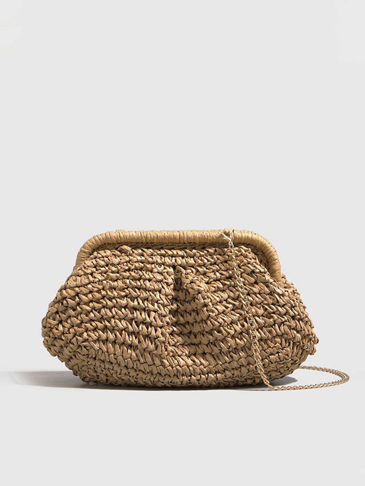Bolsa de palha estruturada com alça de corrente — Bene Donna — imagem 01