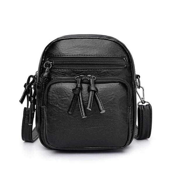 Bolsa transversal de couro legítimo com bolsos frontais — Bene Donna — imagem 06