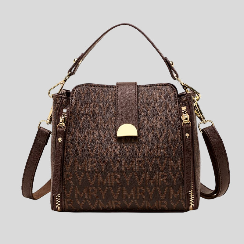 Bolsa transversal estampada com fecho dourado — Bene Donna — imagem 01