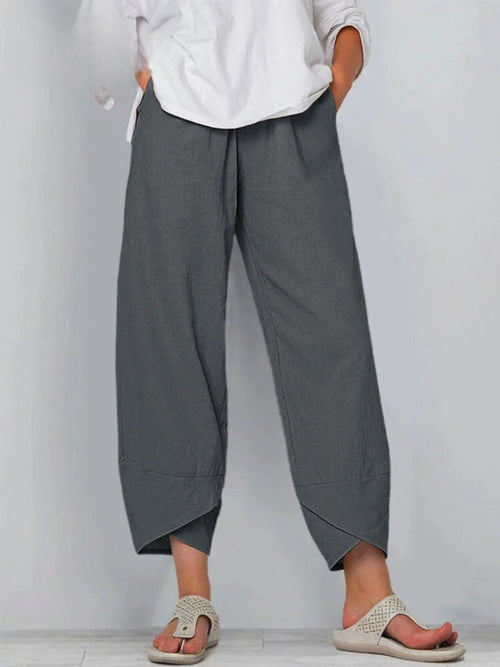 Calça ampla com barra assimétrica e caimento leve — Bene Donna — imagem 02