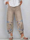 Calça feminina cropped com bordado floral na barra — Bene Donna — imagem 01