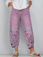 Calça feminina cropped com bordado floral na barra — Bene Donna — imagem 06
