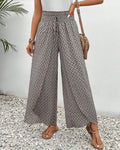 Calça pantalona de cintura alta com estampa geométrica — Bene Donna — imagem 01