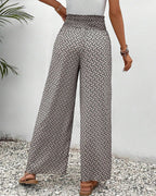 Calça pantalona de cintura alta com estampa geométrica — Bene Donna — imagem 02