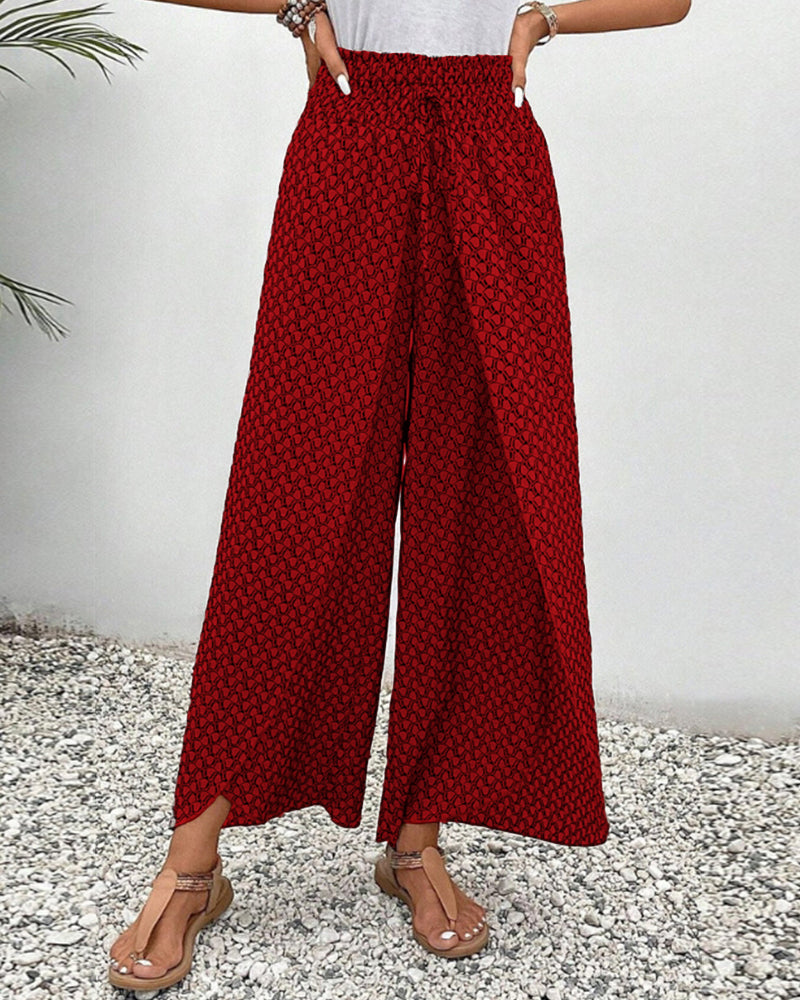 Calça pantalona de cintura alta com estampa geométrica — Bene Donna — imagem 07