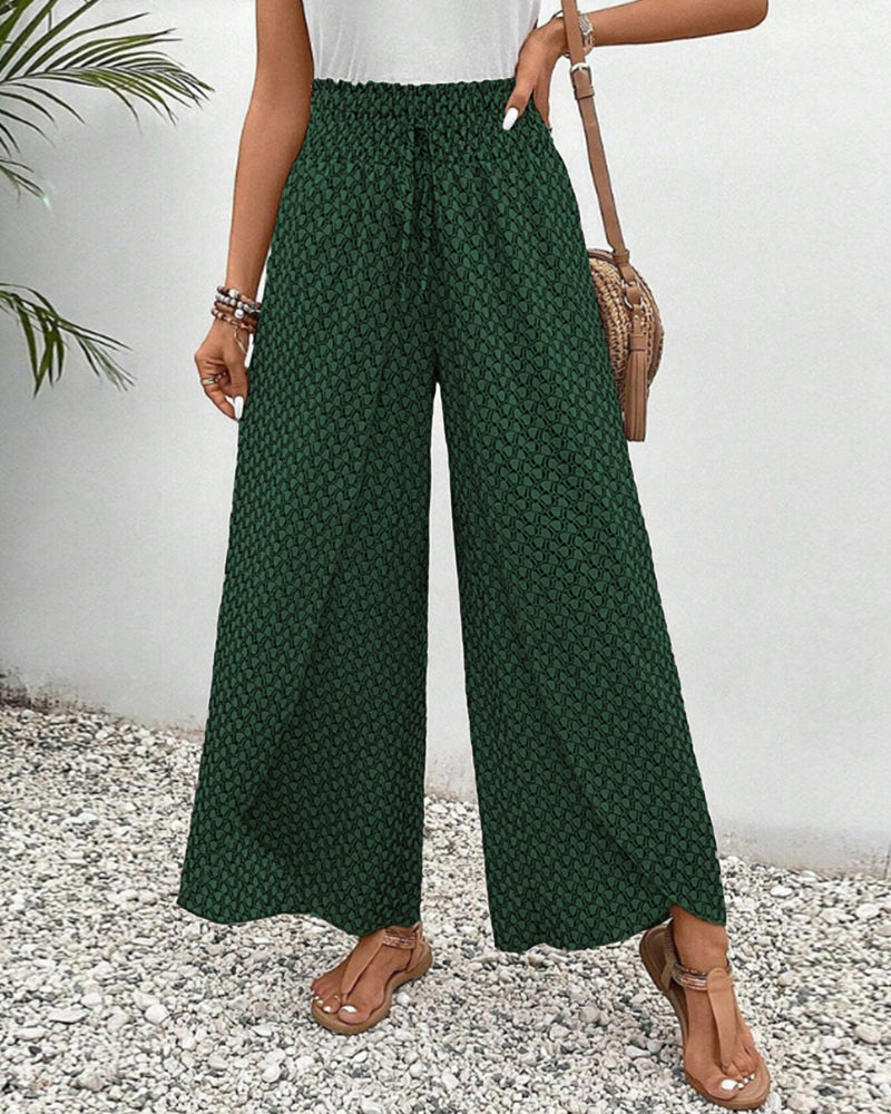 Calça pantalona de cintura alta com estampa geométrica — Bene Donna — imagem 09