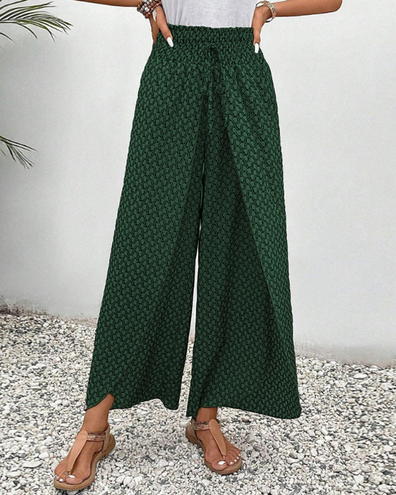 Calça pantalona de cintura alta com estampa geométrica — Bene Donna — imagem 11