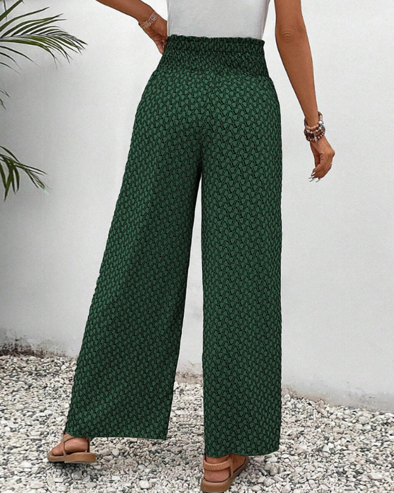 Calça pantalona de cintura alta com estampa geométrica — Bene Donna — imagem 12