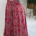 Calça pantalona estampada boho com elástico — Bene Donna — imagem 03