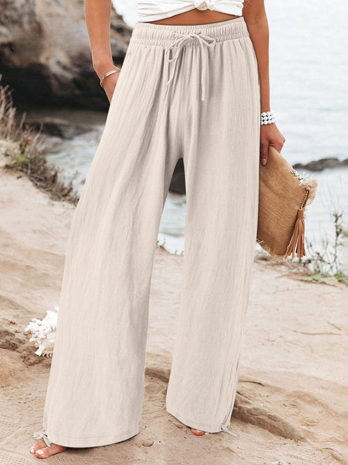 Calça pantalona leve com cós elástico — Bene Donna — imagem 01