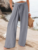 Calça pantalona leve com cós elástico — Bene Donna — imagem 04