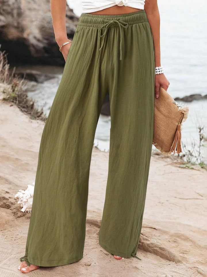 Calça pantalona leve com cós elástico — Bene Donna — imagem 05