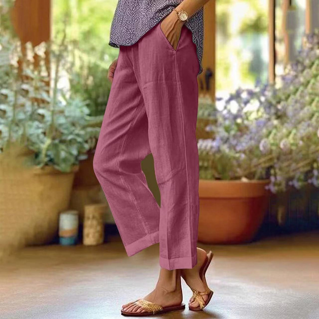Calça reta de caimento leve com bolsos discretos — Bene Donna — imagem 05