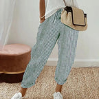 Calça reta de cintura com cordão e bolsos laterais — Bene Donna — imagem 07