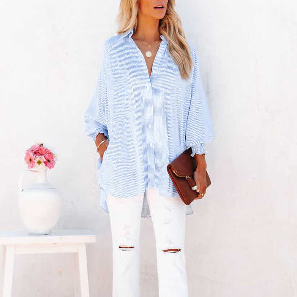Camisa de mistura de algodão com modelagem solta — Bene Donna — imagem 01