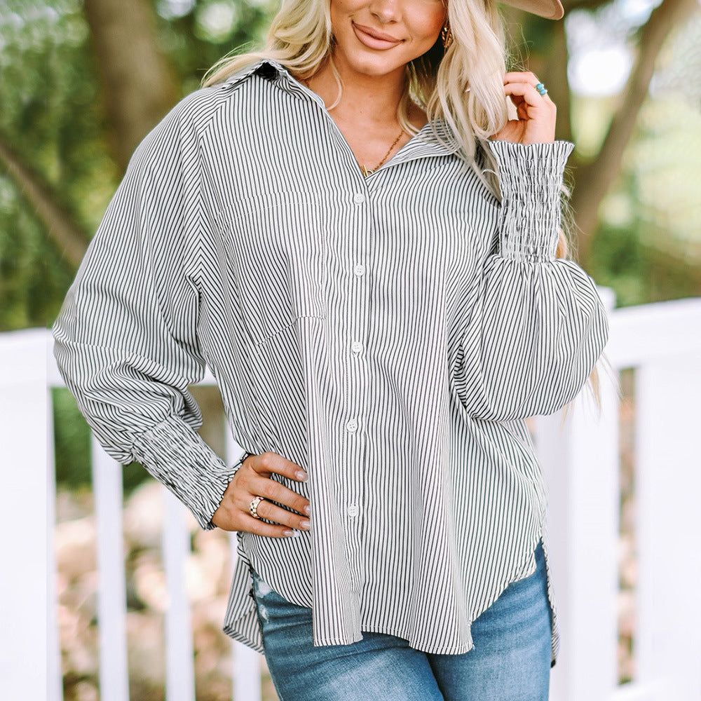 Camisa de mistura de algodão com modelagem solta — Bene Donna — imagem 03