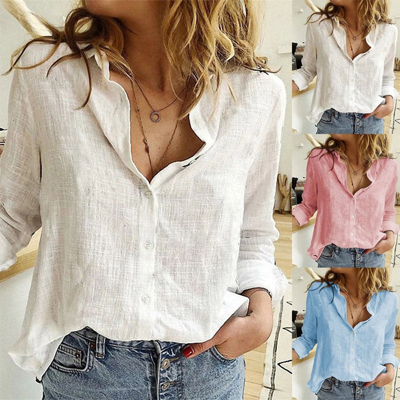 Camisa Social Feminina de Linho — BeneDonna