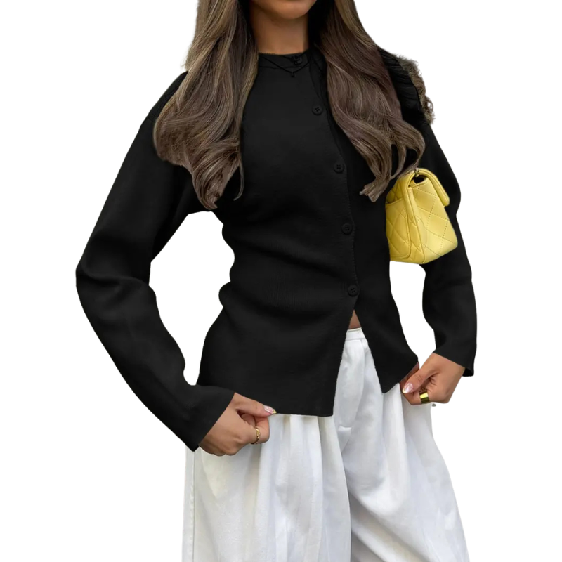 Cardigan de mangas longas com botões frontais — Bene Donna — imagem 01