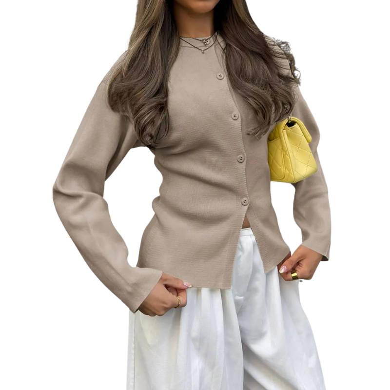 Cardigan de mangas longas com botões frontais — Bene Donna — imagem 02