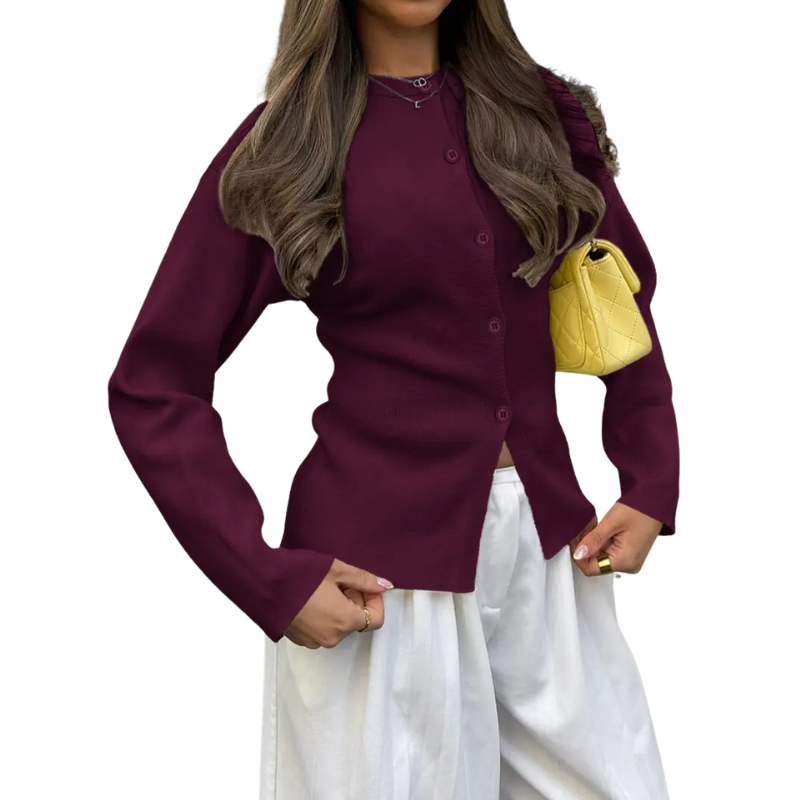 Cardigan de mangas longas com botões frontais — Bene Donna — imagem 06