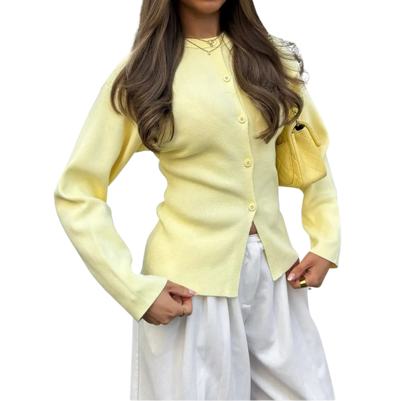 Cardigan de mangas longas com botões frontais — Bene Donna — imagem 08